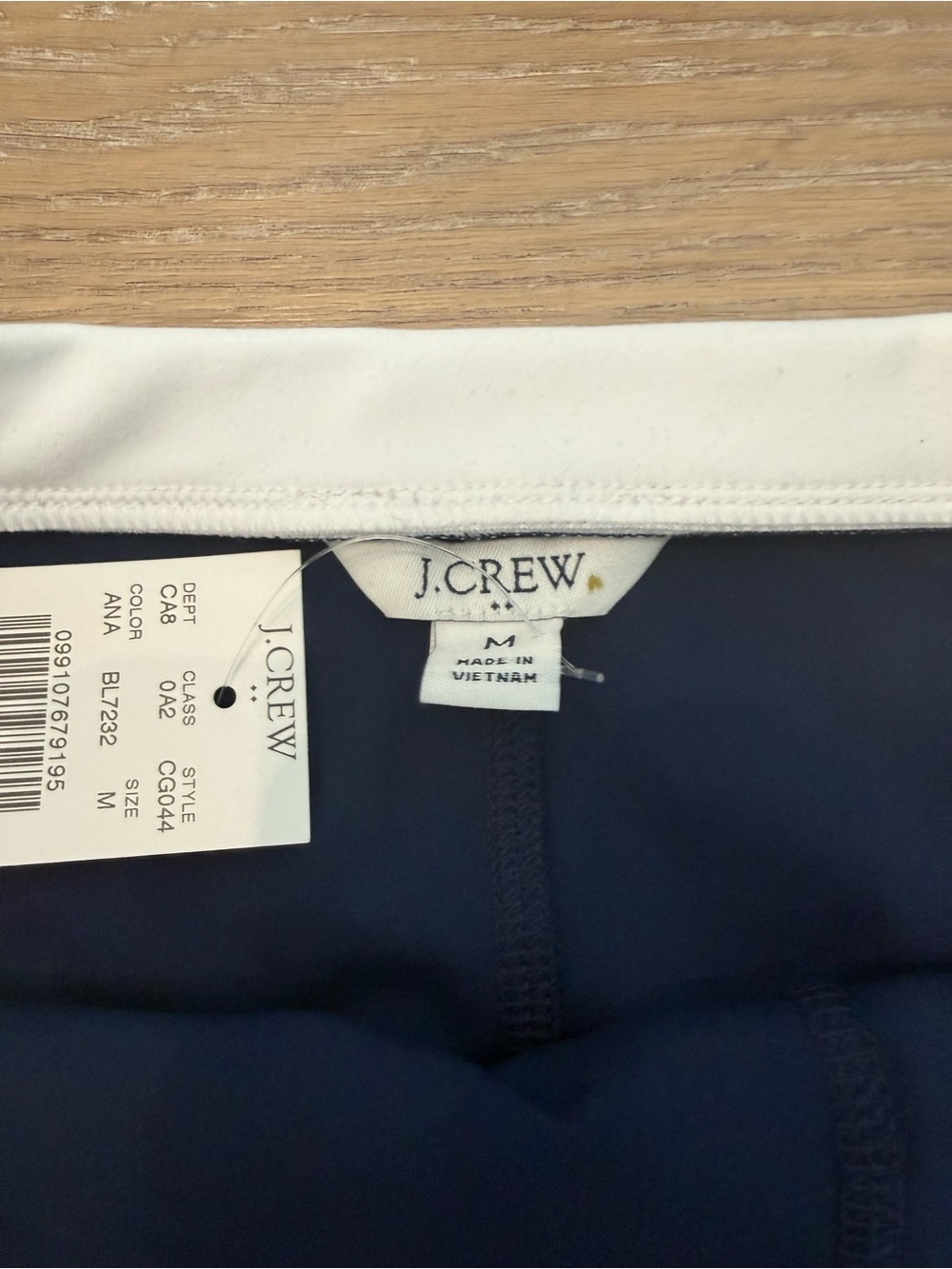J. Crew Navy Mini Skirt with White Trim Size M - Picture 3 of 4